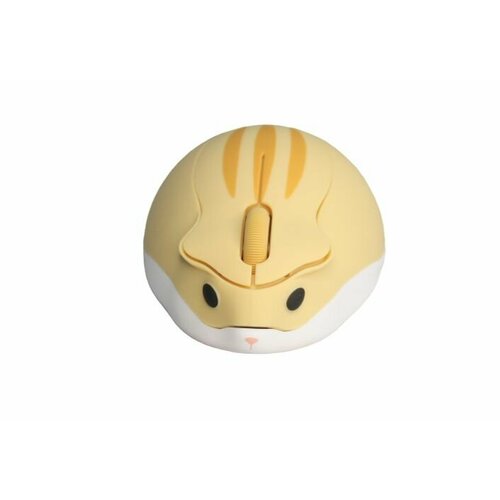 Компьютерная мышь хомячок беспроводная оптическая эргономичная CHUYI 24G Мышка с глазами Желтая 1759₽