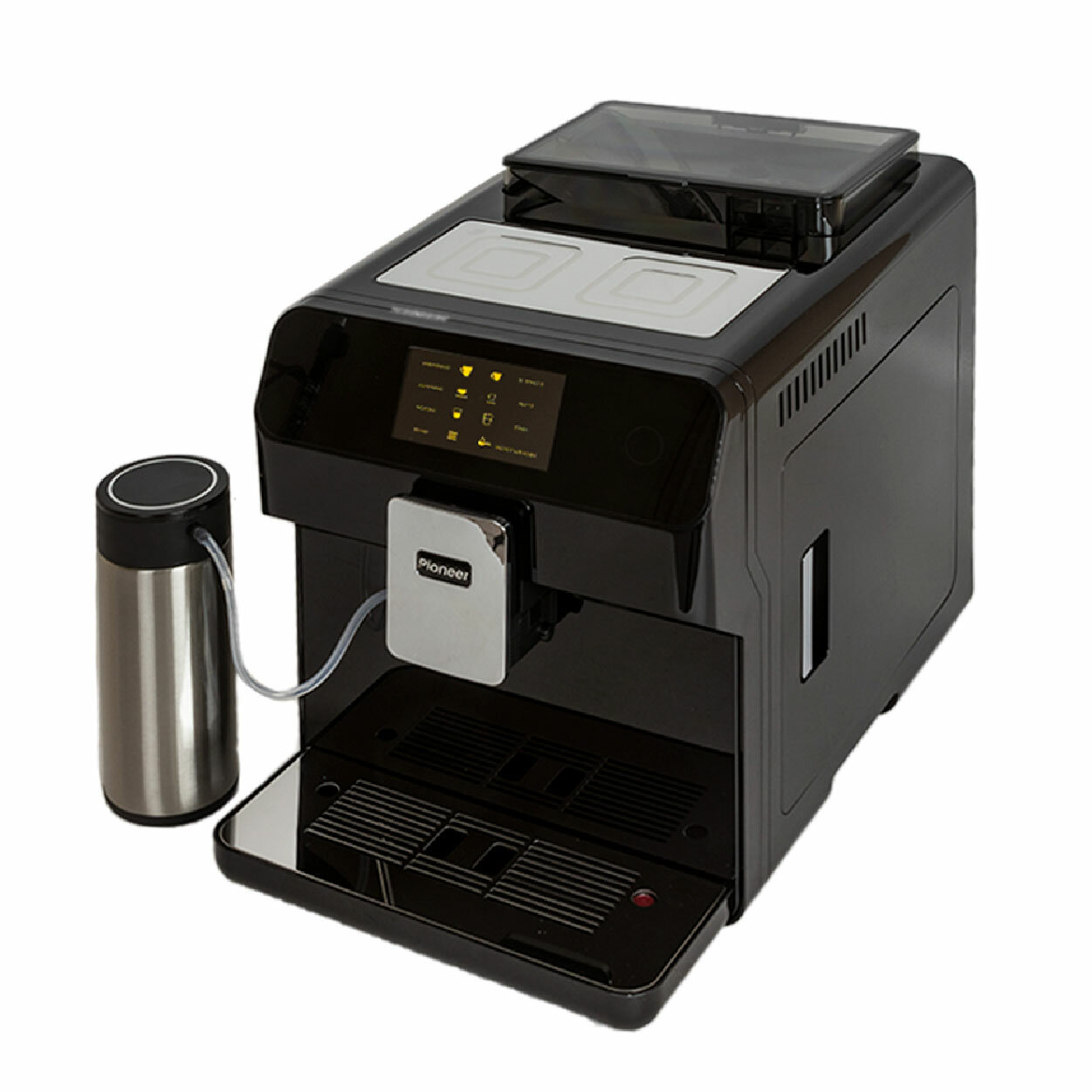 Кофемашина для дома Pioneer со встроенной кофемолкой, автокапучинатор, охладитель молока, 1500 Вт - фотография № 1