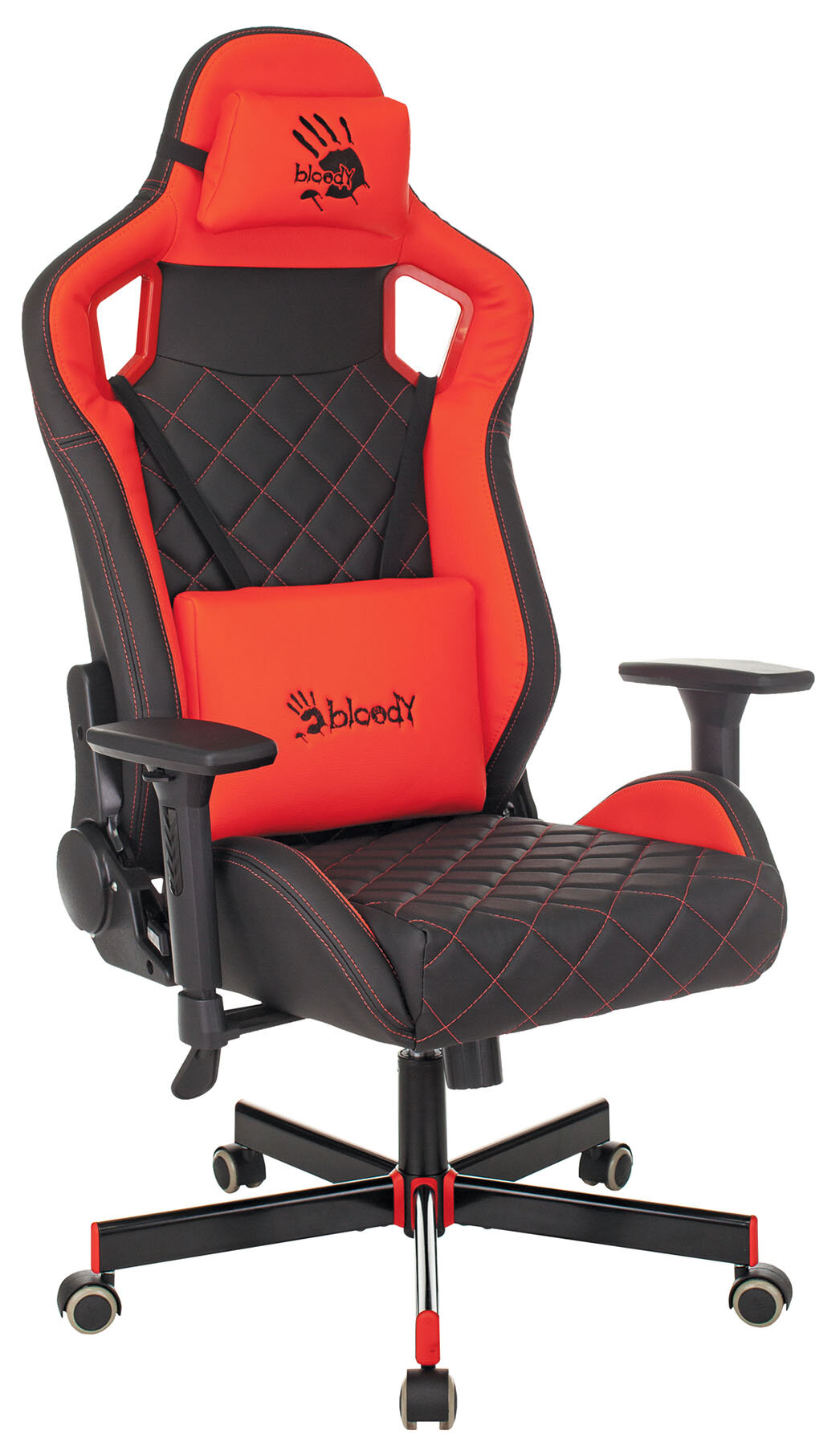 Кресло игровое A4Tech Bloody GC-750, цвет спинки: черный, эко. кожа