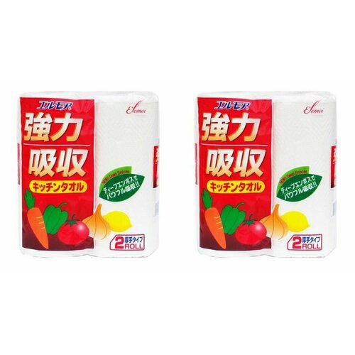 Kami Shodji Бумажные полотенца для кухни, 2 рул/уп, 2 упак