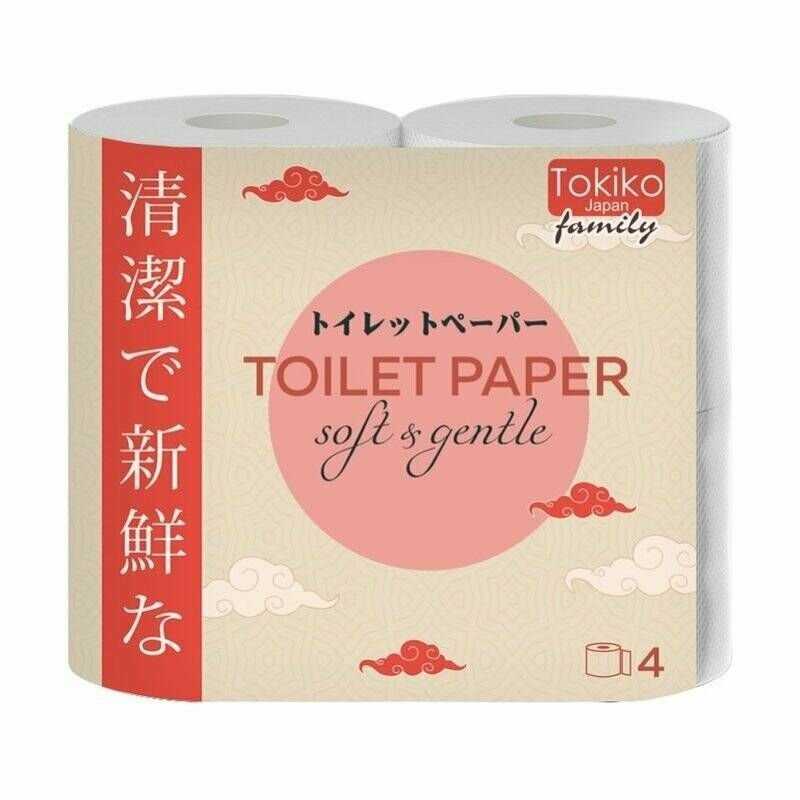 Tokiko Туалетная бумага Japan Family 3-х слойная, 29 м, 4 шт в уп