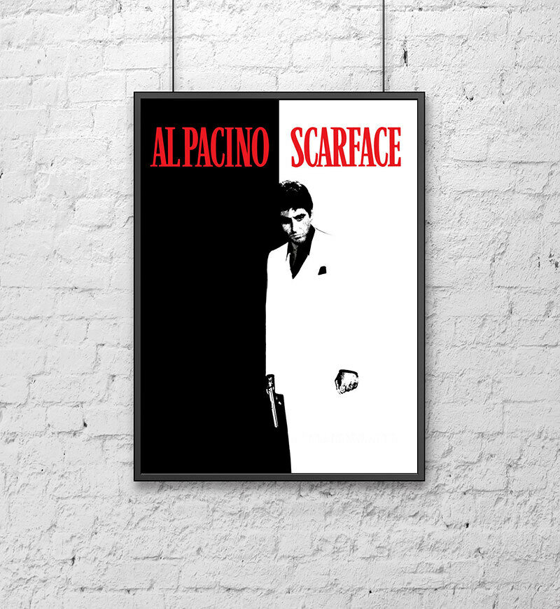 Постер для интерьера на стену (50х70 см). Кино Лицо со шрамом Аль Пачино (Scarface)