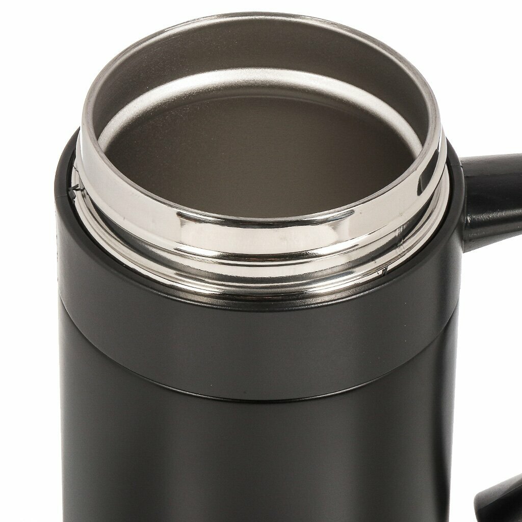 Термокружка нержавеющая сталь, пластик, 0.4 л, Daniks, колба нержавеющая сталь, черная ручка, черная, XYG-003-black