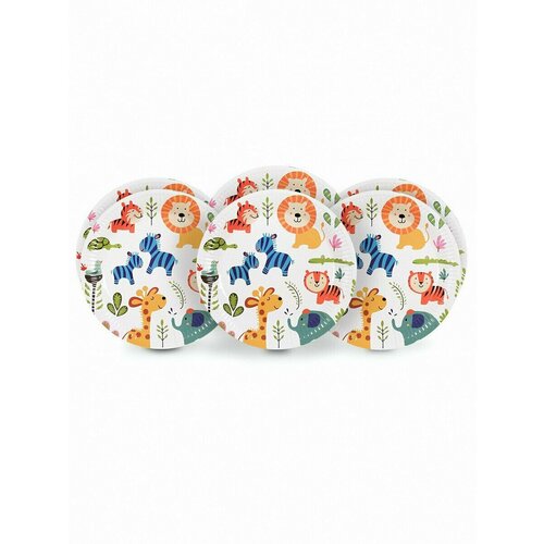 Набор тарелок Животные, 6 шт, 23 см