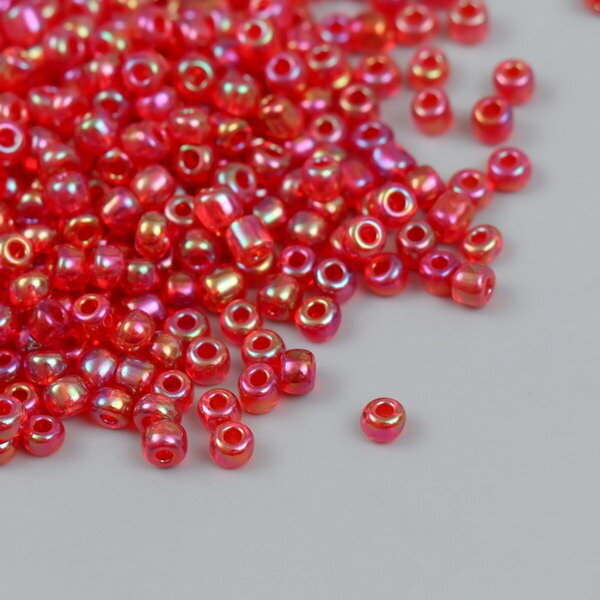 фото Бисер стекло 6/0 "Розовый" хамелеон 450 гр