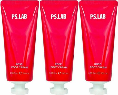 PRETTYSKIN Смягчающий крем для ног с мочевиной и экстрактом розы PS.LAB ROSE, 100 мл, 3 шт