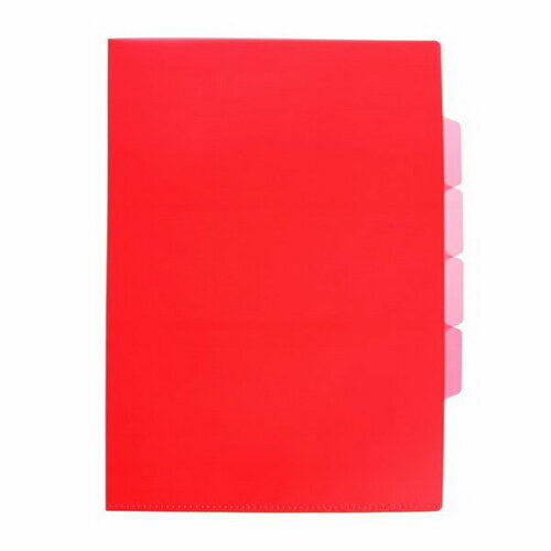 Папка-уголок, А4, 150 мкм, 3 отделения, прозрачная, красная, 10 шт. neobrand папка для 3 комплектов документов цвет красный