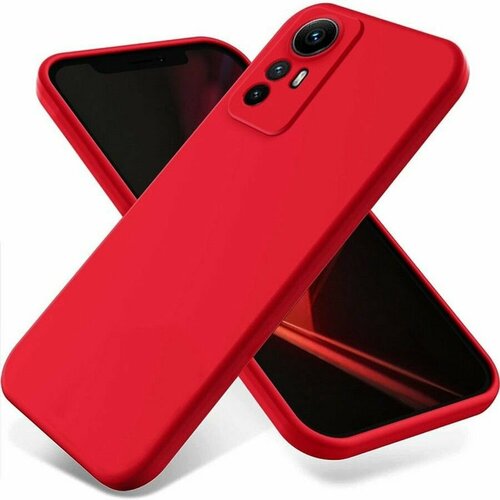 Силиконовая накладка без логотипа Silky soft-touch для Xiaomi Redmi Note 12S 4G красный
