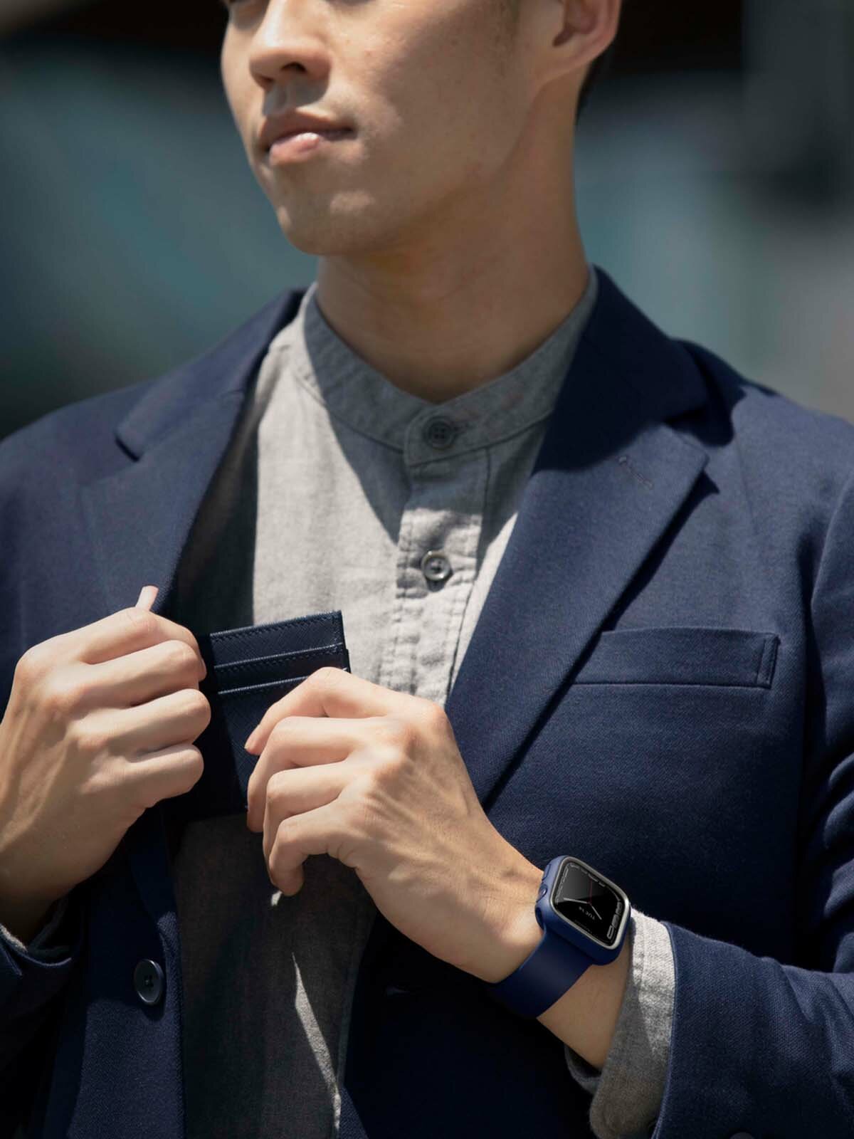 Uniq для Apple Watch 45/44 mm чехол Moduo interchangable case Blue/Grey