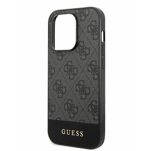 Guess для iPhone 14 Pro Max чехол PC/TPU 4G Stripe w Metal logo Hard Grey