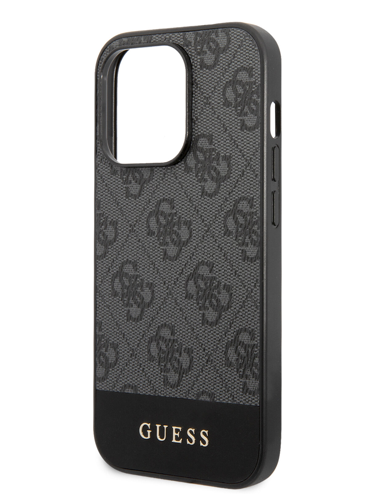 Guess для iPhone 14 Pro Max чехол PC/TPU 4G Stripe w Metal logo Hard Grey