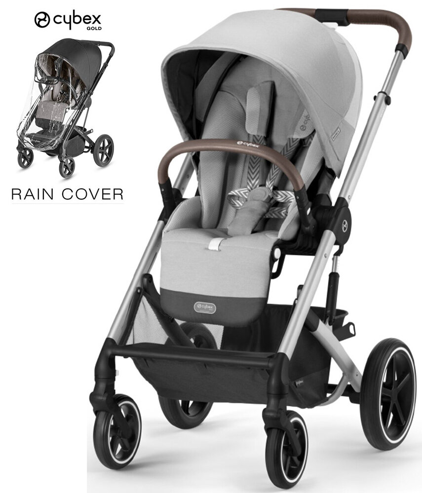 Cybex Balios S LUX (Lava Grey на шасси Silver 2023 с дождевиком)