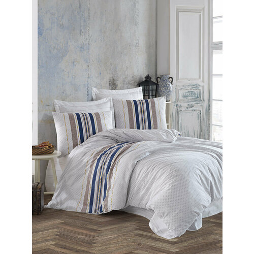 Постельное белье из ранфорса 304/48 Morne azul Altinbasak (кремовый), Евро (наволочки 50x70)