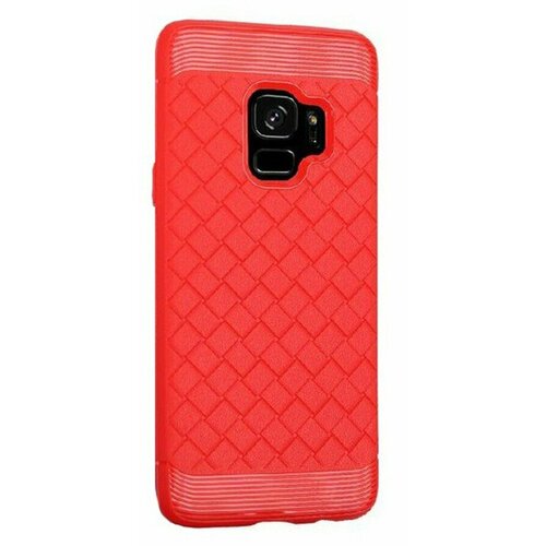 Накладка силиконовая для Samsung Galaxy S9 SM-G960 плетеная красная