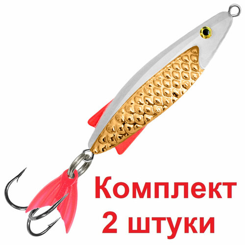 фото Блесна для рыбалки aqua тобик 6,0g цвет 06 (серебро, синий золото), 2 штуки в комплекте