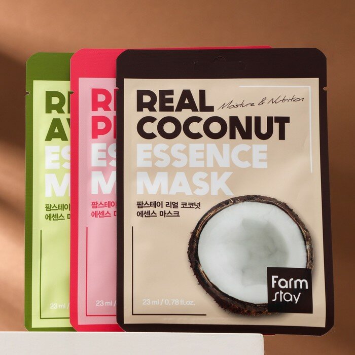 Farmstay Real Coconut Essence Mask тканевая маска с экстрактом кокоса, 23 мл