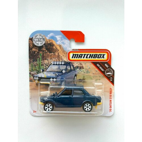 Машинка MATCHBOX '70 DATSUN 510 RALLY MBX Off-Road 13/20 GCF43 Mattel 2019 машинка matchbox 85 porsche 911 rally mbx off road 19 20 mattel gcf02