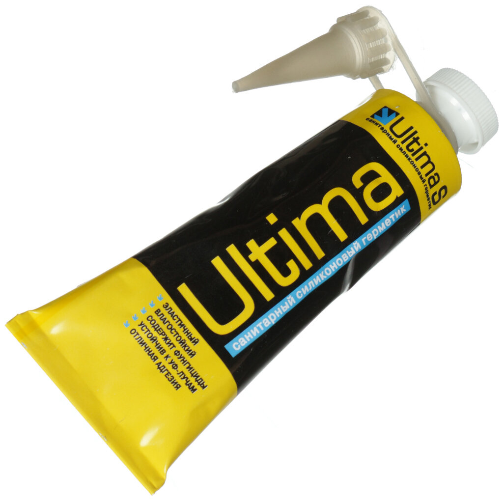 фото Герметик силиконовый, санитарный, Ultima, USTDN80107 66418, 80 мл, бесцветный