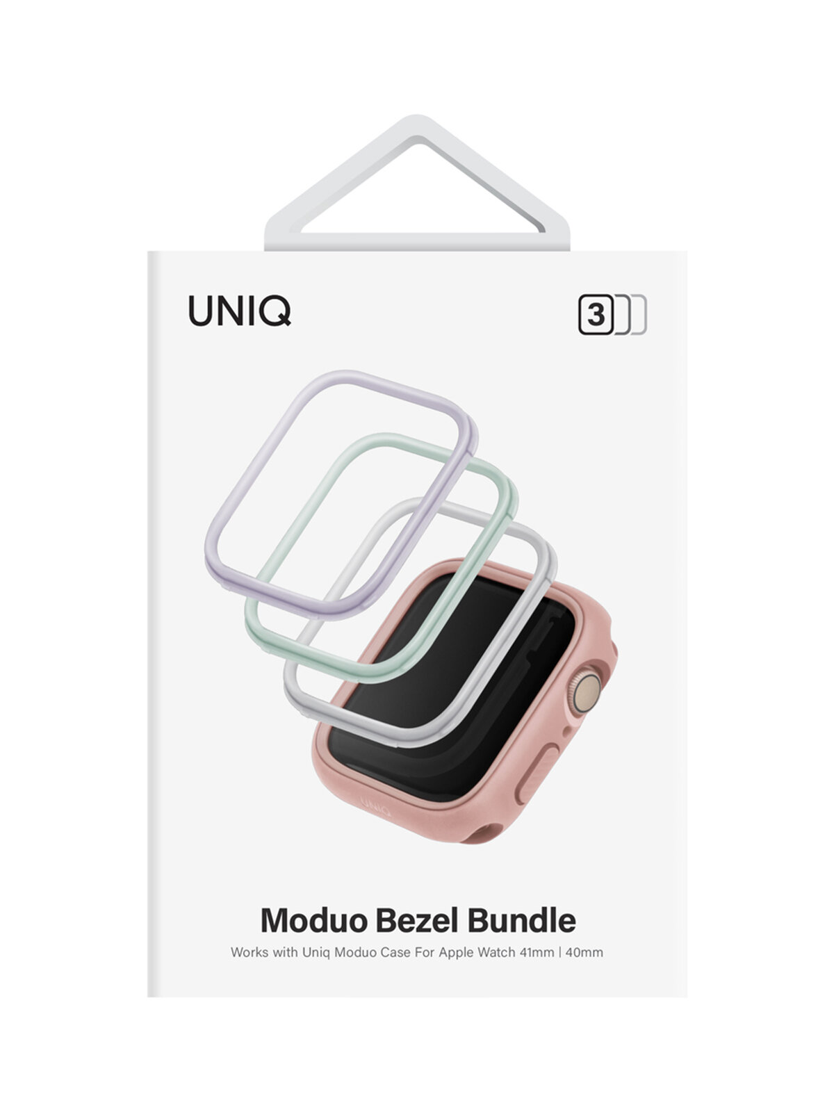 Uniq для Apple Watch 41/40 mm набор из 3 вставок для чехла Moduo Sage/Lilac/White — фото 2