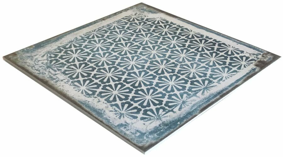 Изображение Плитка керамогранит для пола матовый Deco Toscana Blue Decocer 200х200/9, упаковка 26 шт. / 1.04 кв. м