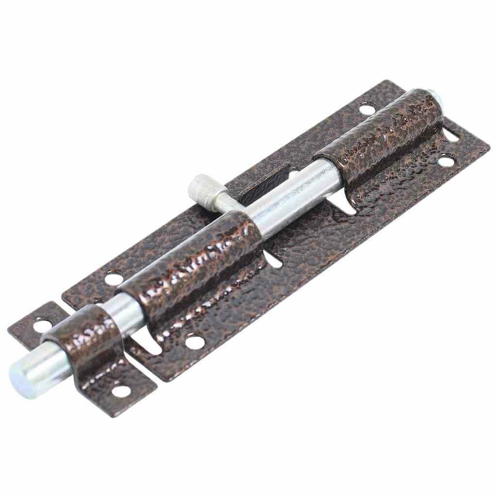 фото Задвижка дверная накладная, ригель круглый, Секрет-Киров, 100 мм, ЗД-07, 14 012, антик медь