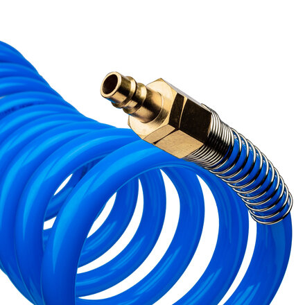 GARWIN PRO 808750-1216-10 Шланг полиуретан (PU) 12*16, витой, 10 м, синий, БРС в комплекте — фото 2