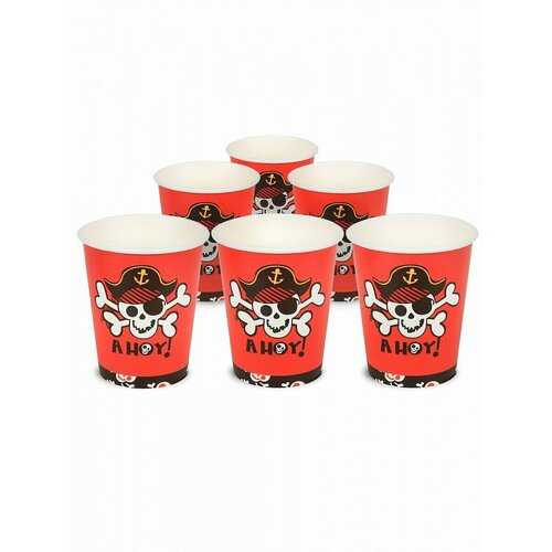Набор стаканов Пиратская вечеринка, 6 штук , 250 мл