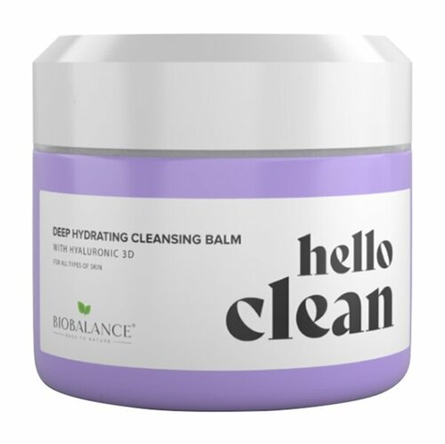 BIOBALANCE Hello Clean Бальзам для всех типов кожи лица с гиалуроновой кислотой очищающий, 100 мл