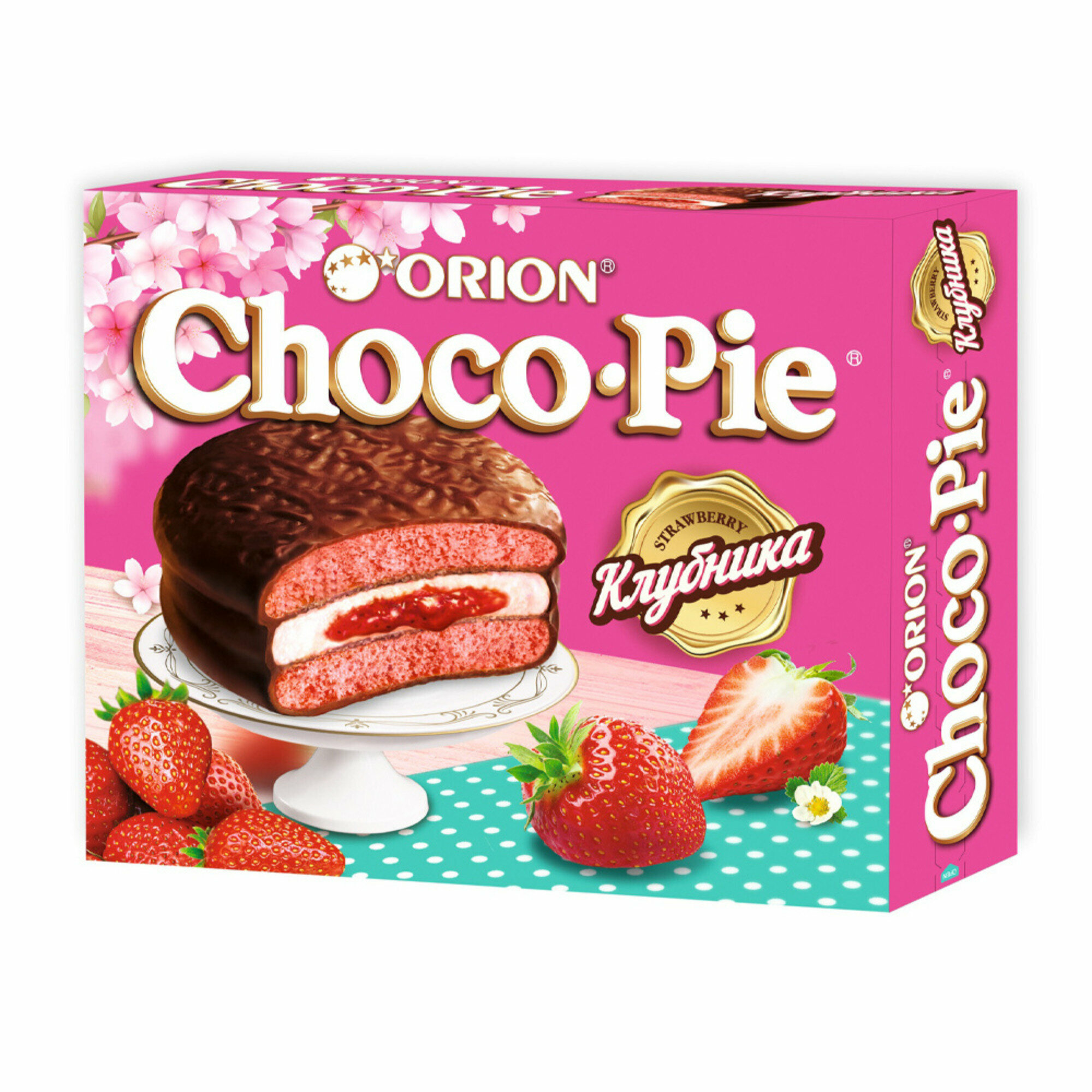 Печенье ORION Choco Pie с клубникой, 8шт. по 360г. - фотография № 3