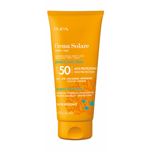 PUPA Солнцезащитный крем для лица и тела Sunscreen Cream SPF50, 200 мл