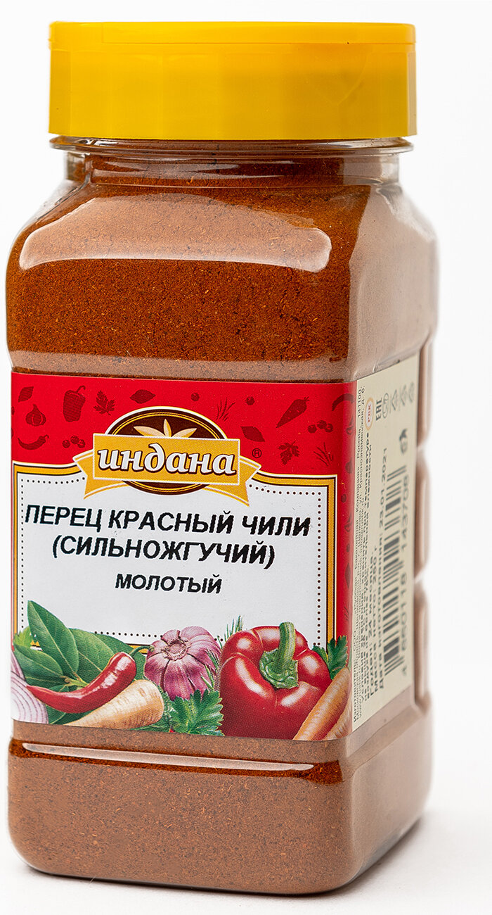 фото Перец красный чили (сильножгучий) молотый Индана 250 г./500 мл. , с дозатором