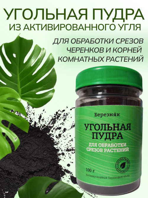 Угольная пудра для растений березняк 100 грамм