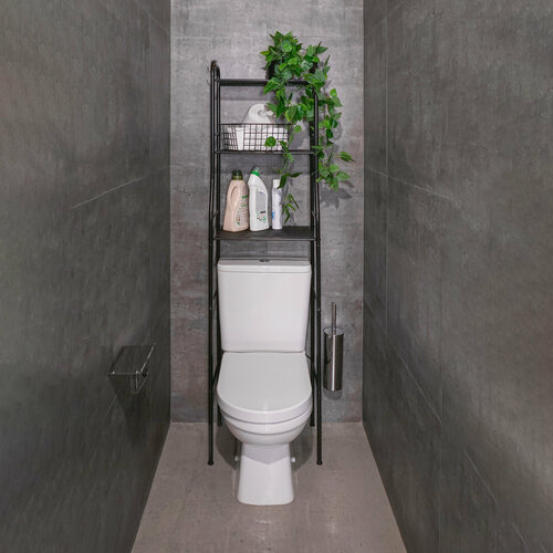 Стеллаж металлический в туалет Атлантик 13 цвет черный 3810₽