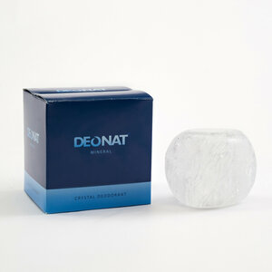 Дезодорант кристалл Деонат deonat, 100% натуральный кристаллический минерал камень, 140 гр, цельный, природной формы подарочный (в подарочной коробочке).