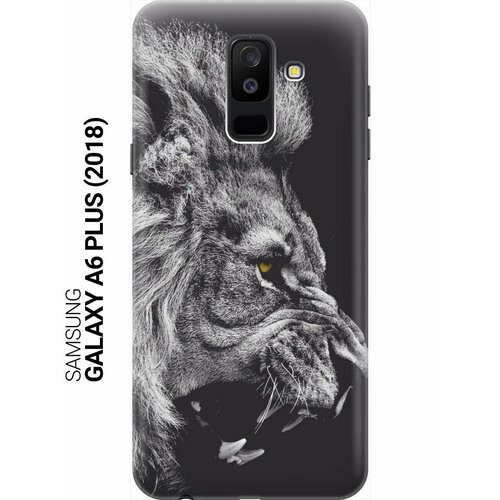 GOSSO Ультратонкий силиконовый чехол-накладка для Samsung Galaxy A6 Plus (2018) с принтом Морда льва gosso ультратонкий силиконовый чехол накладка для samsung galaxy a21 с принтом морда льва