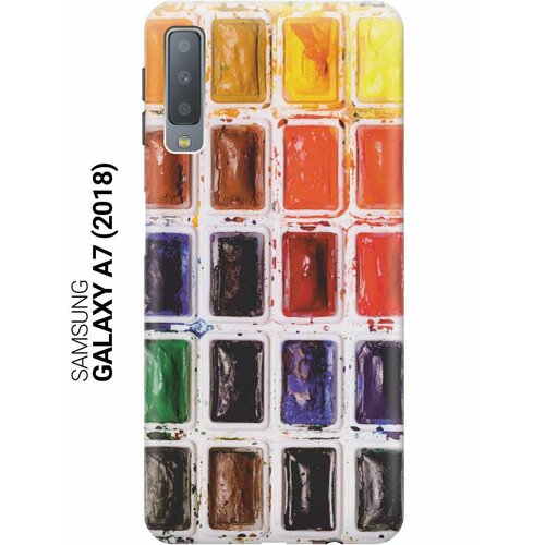GOSSO Ультратонкий силиконовый чехол-накладка для Samsung Galaxy A7 (2018) с принтом Палитра красок gosso ультратонкий силиконовый чехол накладка для samsung galaxy a7 2018 с принтом малинка