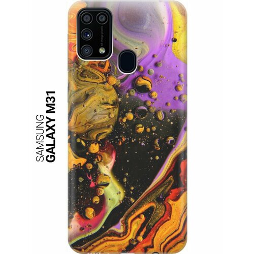 ультратонкий силиконовый чехол накладка для samsung galaxy m31 с принтом капли и разноцветные шары Ультратонкий силиконовый чехол-накладка для Samsung Galaxy M31 с принтом Разноцветные капли