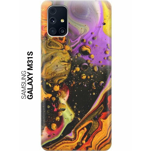 ультратонкий силиконовый чехол накладка для samsung galaxy a21s с принтом разноцветные капли Ультратонкий силиконовый чехол-накладка для Samsung Galaxy M31S с принтом Разноцветные капли