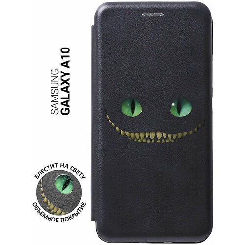 Чехол-книжка на Samsung Galaxy A10, Самсунг А10 с 3D принтом Cheshire Cat черный чехол книжка на samsung galaxy a10 самсунг а10 с 3d принтом disgruntled cat золотистый