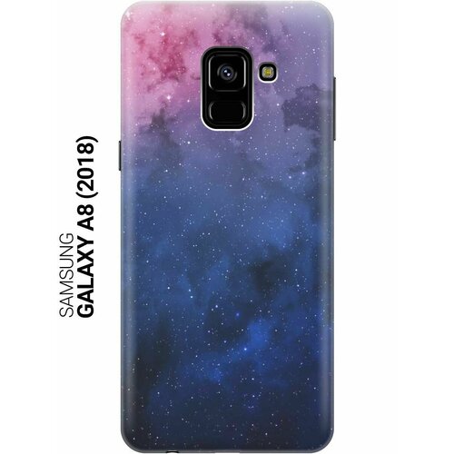ультратонкий силиконовый чехол накладка для samsung galaxy a8 2018 с принтом звездное зарево Ультратонкий силиконовый чехол-накладка для Samsung Galaxy A8 (2018) с принтом Звездное зарево