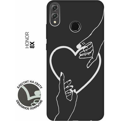 Матовый Soft Touch силиконовый чехол на Honor 8X, Хонор 8Х с 3D принтом Hands W черный матовый soft touch силиконовый чехол на honor 8x хонор 8х с 3d принтом hands w черный