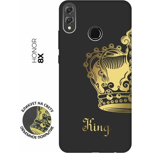 Матовый чехол True King для Honor 8X / Хонор 8Х с 3D эффектом черный матовый чехол camomiles для honor 8x хонор 8х с 3d эффектом черный