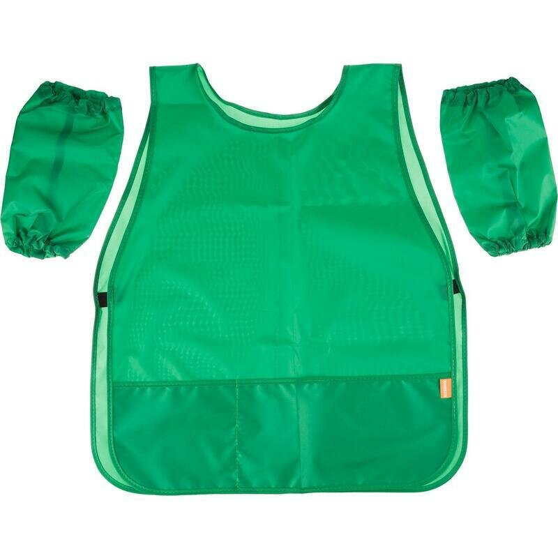 Комплект 3 штук Накидка для труда №1School зеленая карман нарукавники 570х480 ФН 3