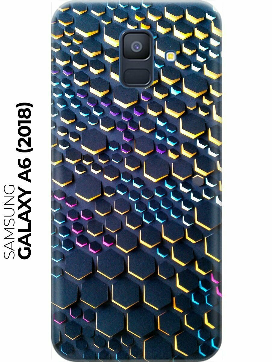 RE: PA Накладка Transparent для Samsung Galaxy A6 (2018) с принтом "Графитовые соты"