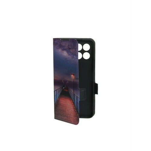 Чехол DF для Honor X8 5G / X6 / 70 Lite 5G Flip Print Art045 Black hwFlip-109