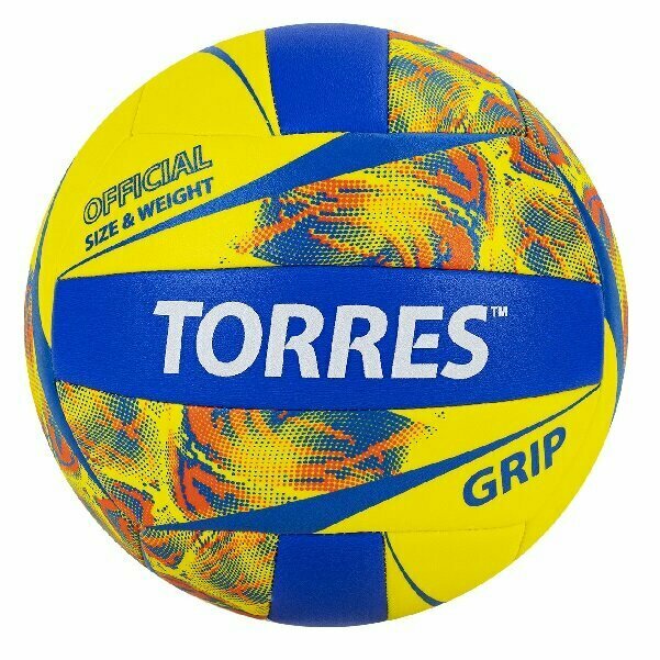 Мяч для волейбола TORRES Grip Y, Yellow/Blue, 5