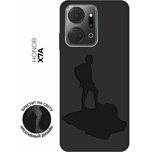 Матовый чехол Trekking для Honor X7a / Хонор Х7а с 3D эффектом черный матовый чехол tennis для honor x7a хонор х7а с 3d эффектом черный