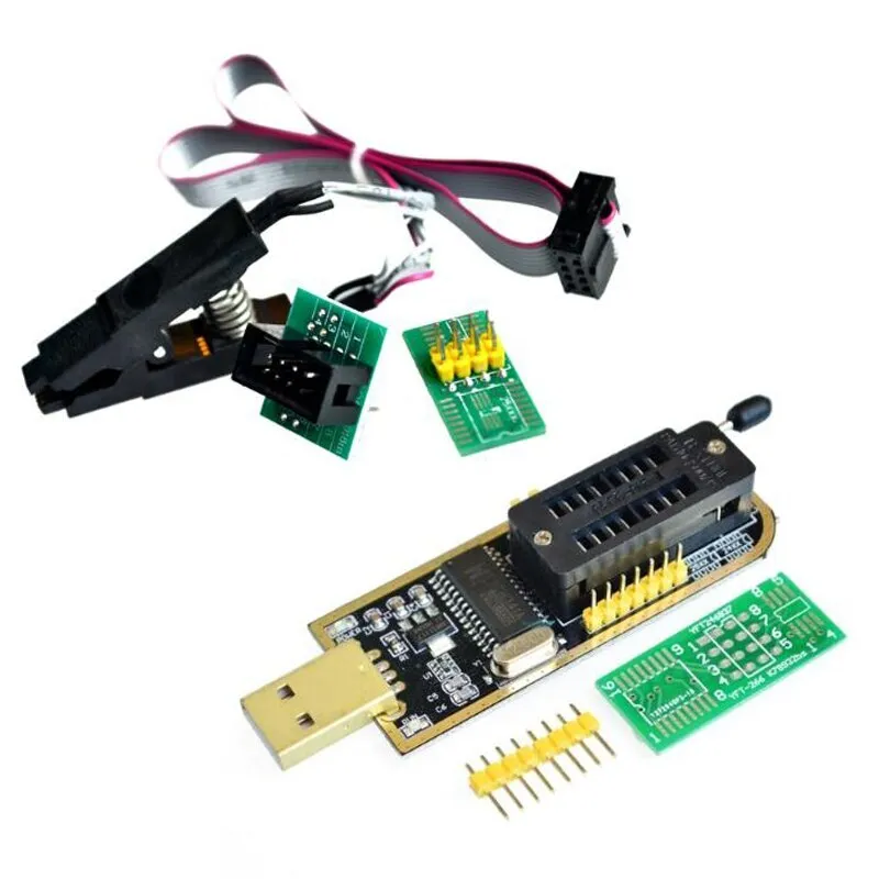 Программатор EEPROM для BIOS на CH341 c зажимом для программирования SOIC8 SOP8 для EEPROM 93CXX (с прищепкой) — фото 1
