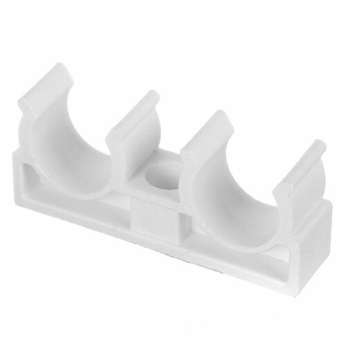 Клипса опора для труб полипропиленовая двойная белая дн 25 10шт Стан 1367₽