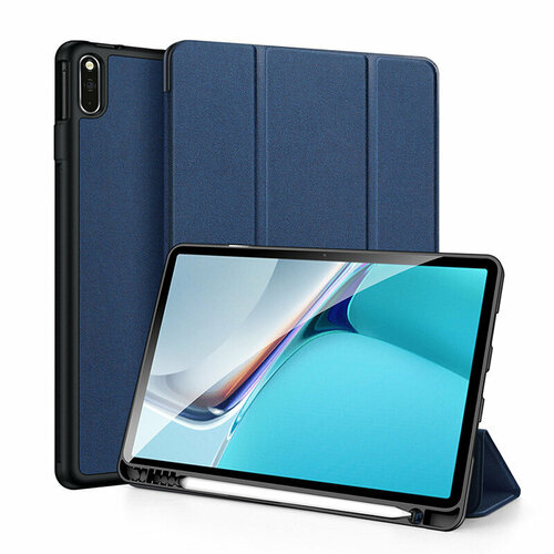 Чехол-книжка MyPads для Huawei MatePad 11 (DBY-W09) 2021 из качественной импортной кожи с функцией засыпания синий